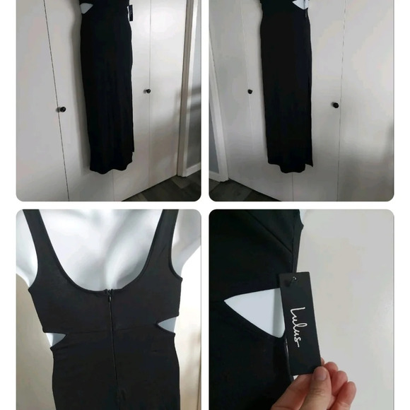 New Lulu's "Tempting fate" Black Maxi Dress Bridesmaid S Gothic Whimsigoth Prom - Picture 5 of 5